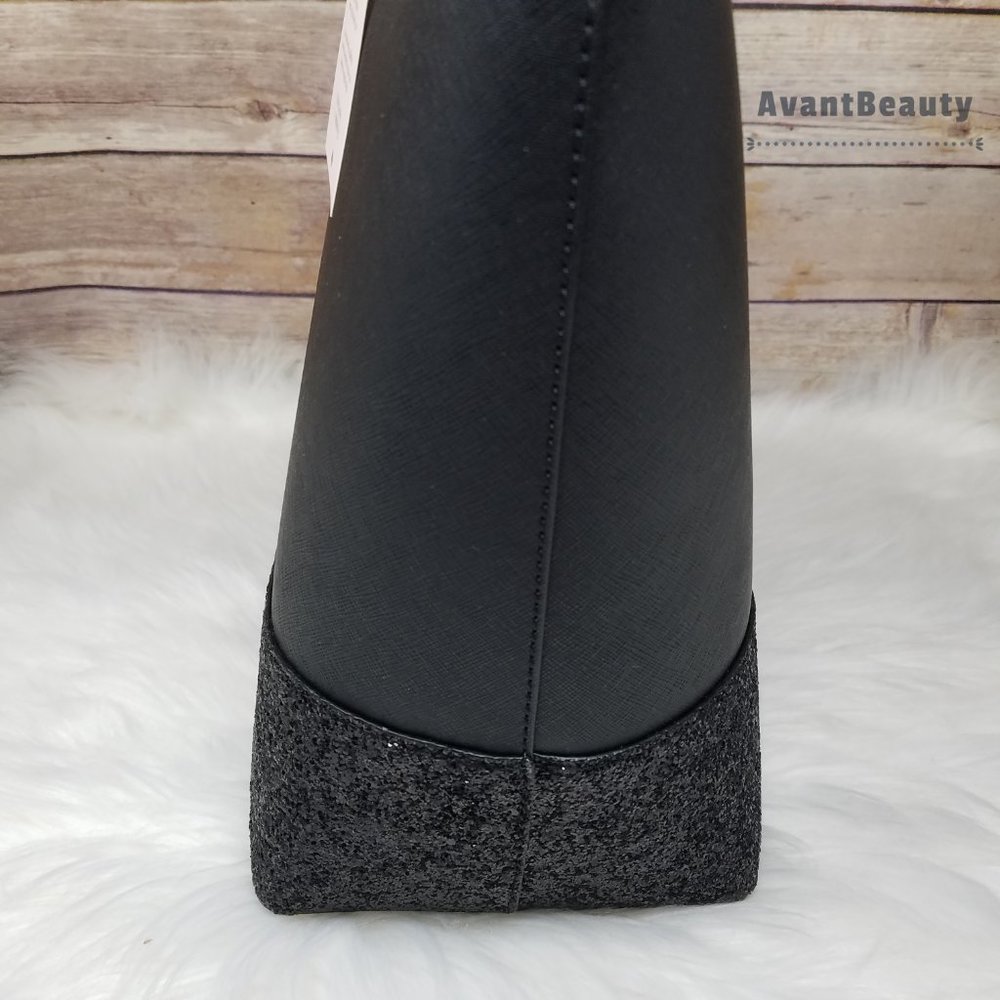 Kate Spade Penny Greta Court Black Glitter Tote - Picture 13 of 13